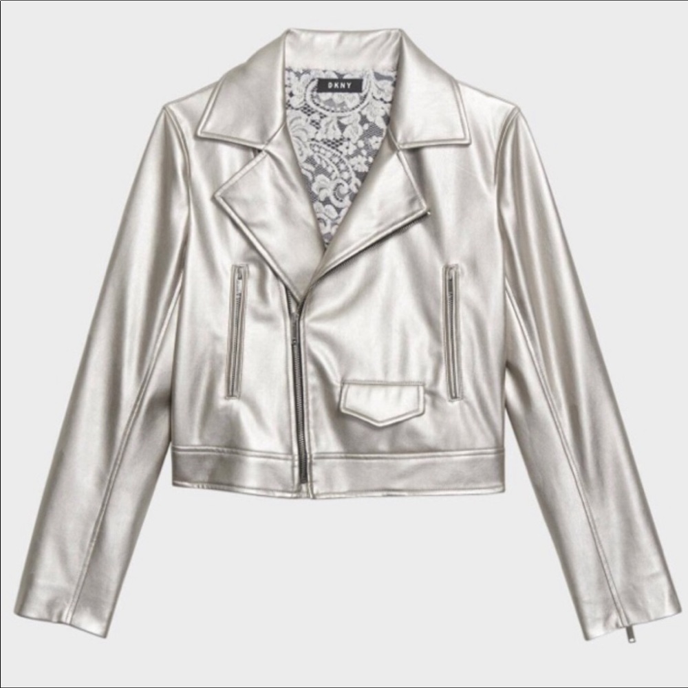 DKNY metallic leather jacket
